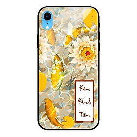 Ốp kính cường lực cho iPhone XR Cá Koi  Kim - Hàng chính hãng