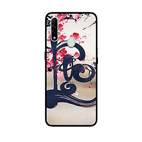 Ốp Lưng in cho Oppo A31 Mẫu Thư Pháp LỘC Nền Anh Đào - Hàng Chính Hãng