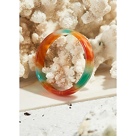 Vòng tay mã não tam tài bản hẹ dày 10mm - Ngọc Qúy Gemstones