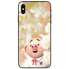 Ốp lưng in cho Iphone Xs Max Mẫu Heo Áo Trắng
