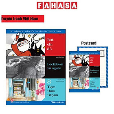 Sách - Tác Phẩm Đoạt Giải Cuộc Thi Sáng Tác Truyện Tranh - Bút Chì Đỏ, Lockdown Xứ Người Và Tiệm Thuê Truyện - Tặng Kèm Postcard