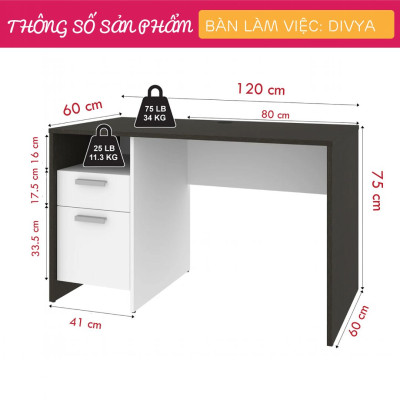 Bàn Học Trẻ Em Phong Cách Hiện Đại SMLIFE Divya