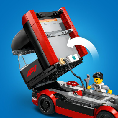 LEGO CITY 60445 Đồ Chơi Lắp Ráp Xe Vận Chuyển Xe Đua F1 (1086 chi tiết)