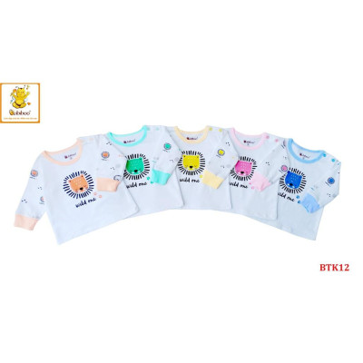 Bộ sơ sinh sư tử cotton 4 chiều tay dài BABIBOO - BTK12