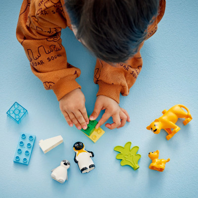 LEGO DUPLO 10442 Đồ Chơi Lắp Ráp Gia Đình Động Vật Hoang Dã: Chim Cánh Cụt Và Sư Tử (10 chi tiết)