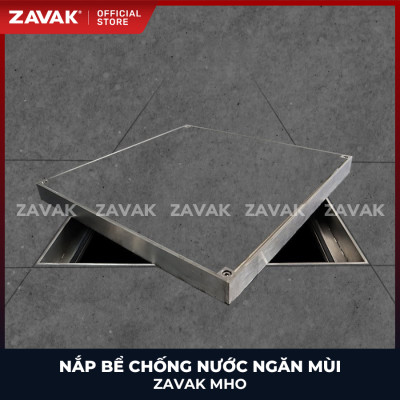 Nắp bể ngầm chống nước ngăn mùi inox ZAVAK MHO*-70 / KT 70x70cm, lát gạch 2,5cm/ tải 0.51 tấn