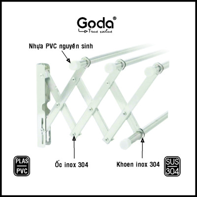 [CHÍNH HÃNG] Pat xếp gắn tường 19mm và 22mm inox 304 cao cấp loại mới (không bao gồm ống inox) - Bào hành 36 tháng