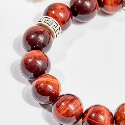 Vòng tay phong thủy đá mắt hổ nâu đỏ charm túi như ý 10mm mệnh hỏa , thổ - Ngọc Quý Gemstones