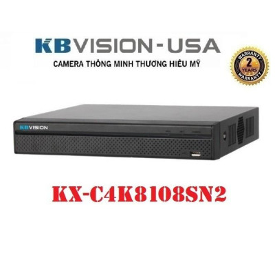 Đầu ghi hình camera IP 8 kênh KBVISION KX-C4K8108SN2 độ phân giải lên đến 8 Megapixel, băng thông tối đa 80Mbps,