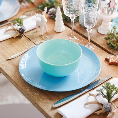 Bộ 6 bát (chén) thủy tinh Luminarc Diwali Light Turquoise 12cm, dùng lò vi sóng, máy rửa bát - P9201*6 | Hàng chính hãng