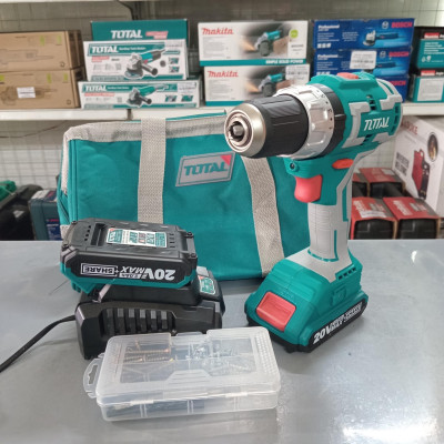 MÁY KHOAN BÚA KHÔNG CHỔI THAN DÙNG PIN 20V (2 PIN 2.0AH VÀ 1 SẠC NHANH) TOTAL TIDLI20608 - HÀNG CHÍNH HÃNG