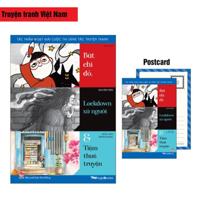 Sách - Tác Phẩm Đoạt Giải Cuộc Thi Sáng Tác Truyện Tranh - Bút Chì Đỏ, Lockdown Xứ Người Và Tiệm Thuê Truyện - Tặng Kèm Postcard