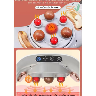 Máy Massage Bụng tan Mỡ, Đai Massage Đánh Tan Mỡ Bụng Cao Cấp Có Đèn Hồng Ngoại Tích Hợp Đá Nóng Hymalaya Giúp tan mỡ bụng 