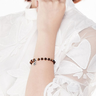 Vòng Đá Mắt Hổ Phối Charm Ngọc Quý Gemstones VT38