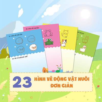 DINO tập vẽ - 4 bước vẽ đơn giản Động vật nuôi