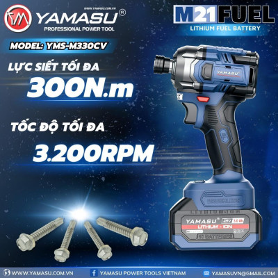 MÁY SIẾT ỐC ĐỘNG LỰC PIN 21V 330N YMS-M330CV YAMASU ( 2PIN+1 SẠC) - HÀNG CHÍNH HÃNG