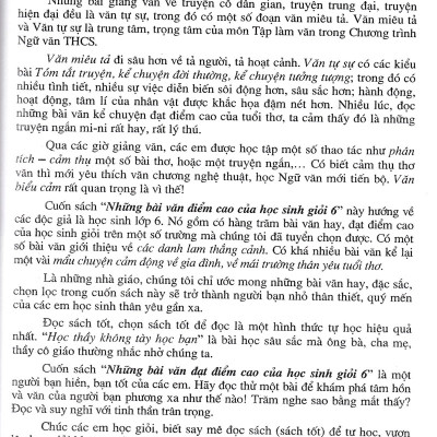 Những Bài Văn Đạt Điểm Cao Của Học Sinh Giỏi Lớp 6 (Biên Soạn Theo Chương Trình Mới) 