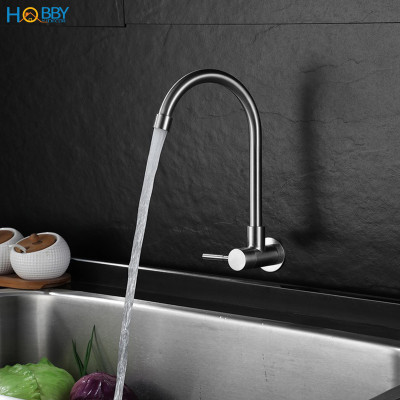 Vòi rửa chén gắn tường cấp lạnh inox 304 ren 21mm Hobby home decor VT3