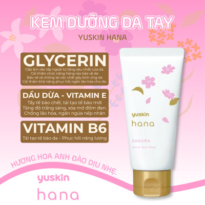 Kem Dưỡng Da Tay Hương Hoa Anh Đào Yuskin Hana Sakura (Tuýp 50 G)