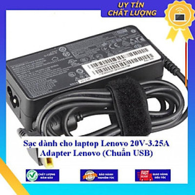 Sạc dùng cho laptop Lenovo 20V-3.25A Adapter Lenovo (Chuẩn USB) - Hàng Nhập Khẩu New Seal