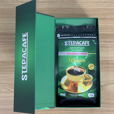 STEPPACAFE-Cà Phê Rang Xay Thượng Hạng PREMIUM 70% Arabica + 30% Culi (Túi 500g có hộp)