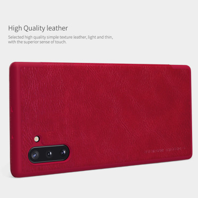 Bao da dành cho Samsung Galaxy Note 10 hiệu Nillkin Qin (Chất liệu da cao cấp, có ngăn đựng thẻ, mặt da siêu mềm mịn) - Hàng chính hãng