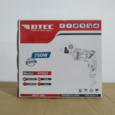 MÁY KHOAN BÊ TÔNG (TƯỜNG) BTEC BT6025 13MM-750W- HÀNG CHÍNH HÃNG