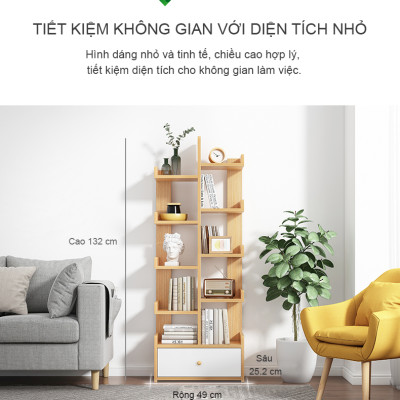 Giá Sách Hình Cây Có Hộc Đựng Đồ Phong Cách Nordic Thương Hiệu IGA - GP171
