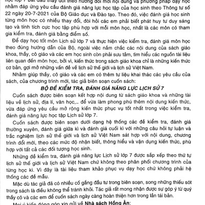 Đề Kiểm Tra Đánh Giá Lịch Sử Lớp 7 (Dùng Chung Cho Các Bộ SGK Hiện Hành)