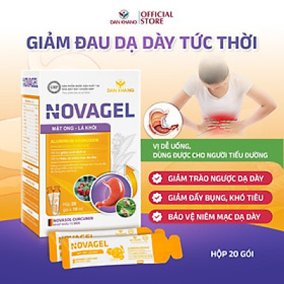 Gói Hỗ Trợ Giảm Đau Dạ Dày Tức Thì Cải Thiện Tình Trạng Đầy Hơi Ợ Chua Đau Rát Bao Tử Novagel Hộp 20 gói