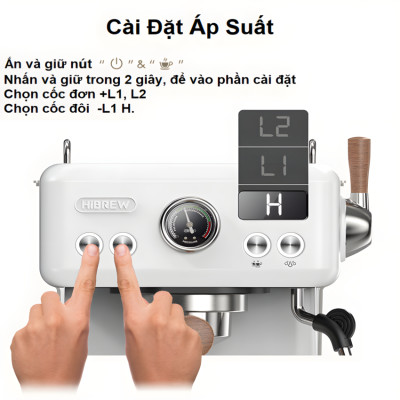 Máy pha cà phê Espresso chuyên nghiệp thương hiệu HiBREW H10 Plus cao cấp - Hàng chính hãng