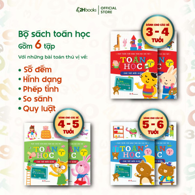 Combo 6 cuốn: Phát triển tiềm năng toán học cho trẻ - Toán học cho trẻ mẫu giáo - Lớp chồi, Lớp lá, Lớp mầm (Tái bản 2021)- 2HBooks