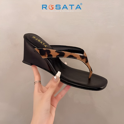 Dép nữ xỏ ngón, quai xuôi, đế xuồng ROSATA RO737 - 7p - Đen - BKSTORE