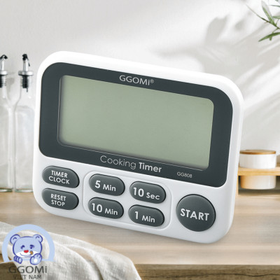 Hàng chính hãng: Đồng hồ bấm hẹn giờ màn hình điện tử GGOMi Hàn Quốc GG808. Dùng để bấm giờ nấu ăn, tập thể dục thể thao