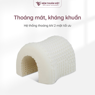 Gối Nằm Cao Su Massage Thuần Việt - Thiết Kế Lượn Sóng, Có Gai Massage, Giảm Đau Vai Gáy Cổ