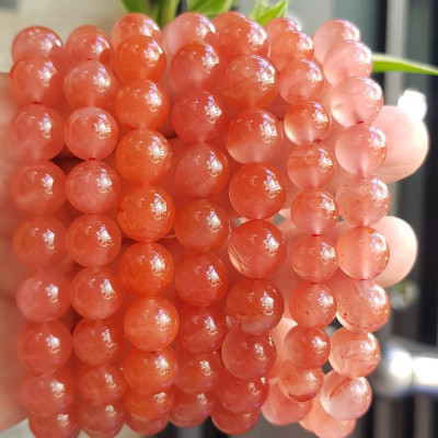 Vòng đeo tay nữ chuỗi mới đá mã não hồng cam bóng mượt đẹp size vòng hạt 10mm nam nữ mệnh hỏa mệnh thổ đeo ạ