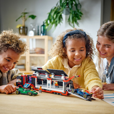 LEGO CITY 60445 Đồ Chơi Lắp Ráp Xe Vận Chuyển Xe Đua F1 (1086 chi tiết)