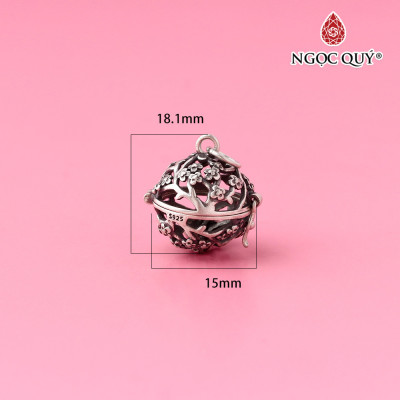 Charm bạc treo họa tiết đựng hạt - Ngọc Quý Gemstones