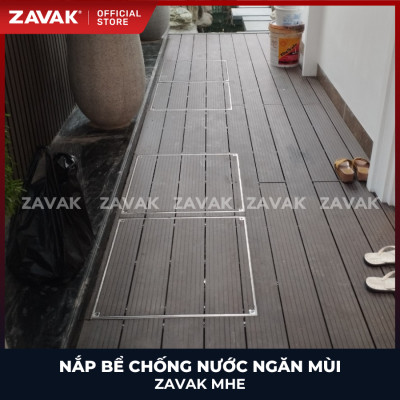 Nắp bể ngầm chống nước ngăn mùi inox ZAVAK MHE-40 / KT 40x40cm, lát gạch 1,2cm, tải 750kg