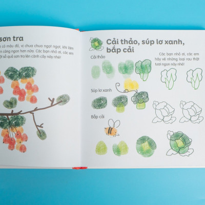 Sách - 100++ ý tưởng sáng tạo vẽ tranh bằng vân tay - Thực vật - Đinh Tị Books