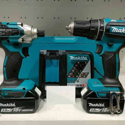 BỘ SẢN PHẨM (DTD156+DHP485+BL1830B+DC18RC)(18V) MAKITA DLX2394J (2 PIN, 1 ĐẾ SẠC NHANH, HỘP NHỰA ĐỰNG) - HÀNG CHÍNH HÃNG