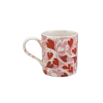 Cath Kidston - Ly/Rosie Fine China Mug - Marble Hearts Ditsy - Pink -1044126