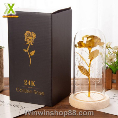 Đèn hoa hồng mạ vàng 24k có đèn LED