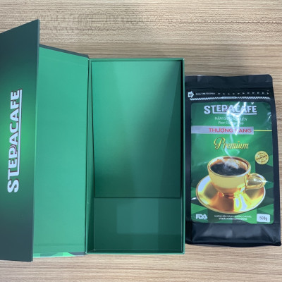 STEPPACAFE-Cà Phê Rang Xay Thượng Hạng PREMIUM 70% Arabica + 30% Culi (Túi 500g có hộp)