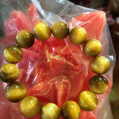 VÒNG 14mm ĐÁ MẮT HỔ VÀNG NÂU ĐẸP NAM MỆNH THỔ KIM  THUỶ ĐÁ TỰ NHIÊN