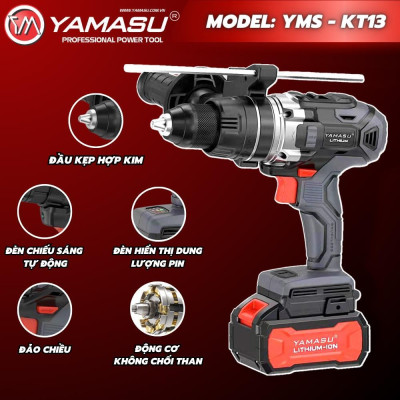 MÁY KHOAN ĐA NĂNG TẢI NẶNG PIN 20V 4000MAH YMS-KT13 YAMASU - HÀNG CHÍNH HÃNG