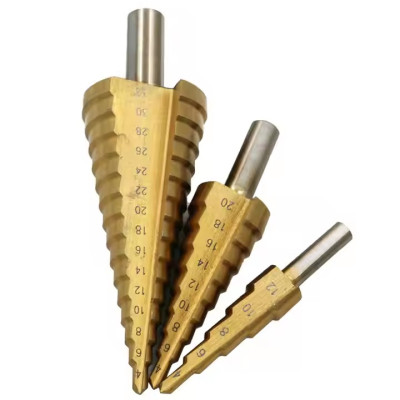 Mũi khoan đa năng, mũi khoan bước thép chuôi tròn phủ titanium