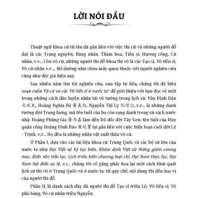 Võ Cử Và Người Đỗ Võ Khoa Ở Nước Ta