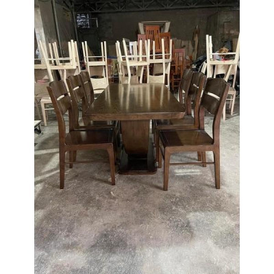 bàn  ăn mặt gỗ 6 ghế  1m6x80