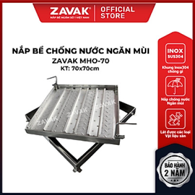 Nắp bể ngầm chống nước ngăn mùi inox ZAVAK MHO-70 / KT 70x70cm, lát gạch 1,5cm/ tải tối đa 510kg